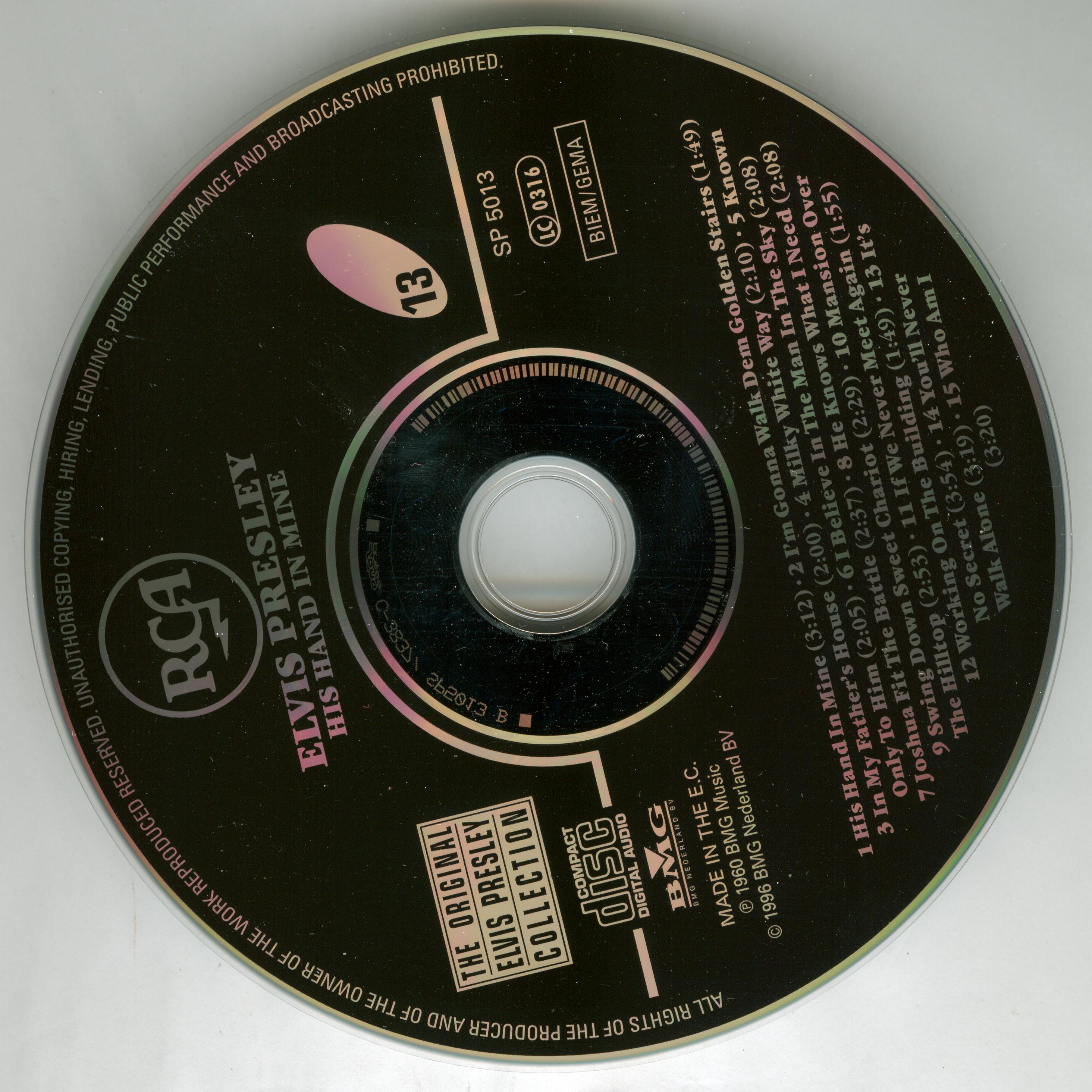 Elvis Presley  The Original Elvis Presley Collection 13; His Hand in Mine : CD